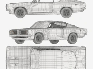 1968 plymouth barracuda maroon 3D Model
