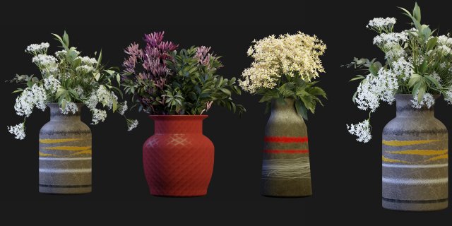Collection Plant Vol 259 -Blender Model 3D Модель .c4d .max .obj .3ds .fbx .stl .blend