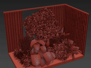 Collection plant vol 488 - garden - leaf - palm - wood Modelo 3D