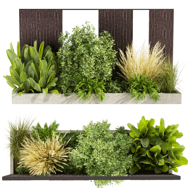 Collection plant vol 493 - garden - leaf - bush - wood 3D Model .c4d .max .obj .3ds .fbx .stl .blend 