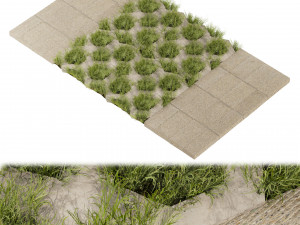 Collection plant vol 499 - concrete - tileable - grass 3D-Modell
