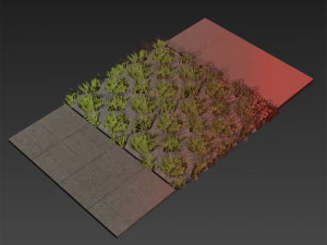 Collection plant vol 499 - concrete - tileable - grass 3D Model