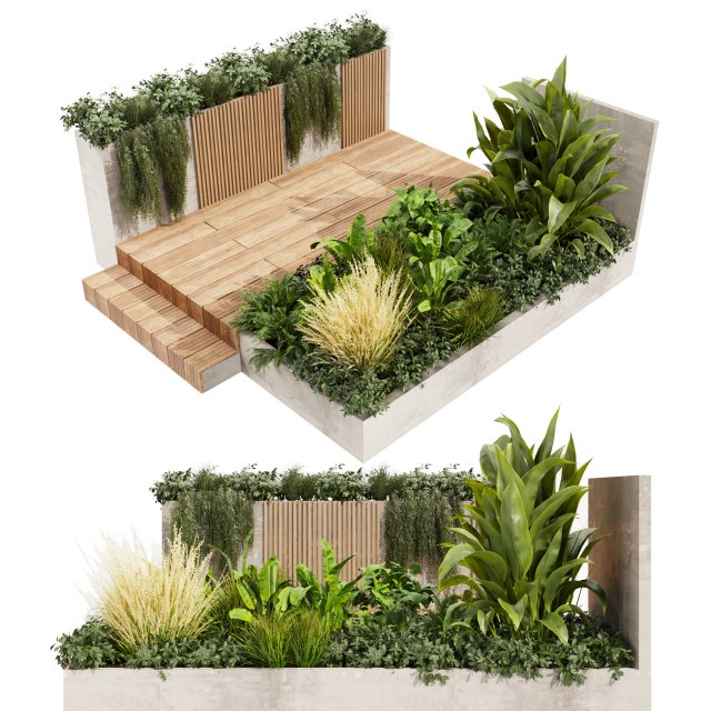 Collection plant vol 500 - Entrance - banana - wood - garden 3D Model .c4d .max .obj .3ds .fbx .stl .blend 