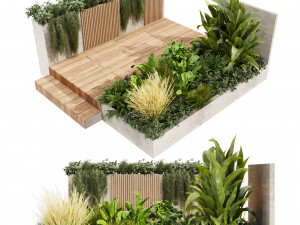 Collection plant vol 500 - Entrance - banana - wood - garden 3D Model