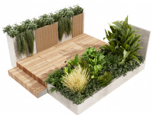 Collection plant vol 500 - Entrance - banana - wood - garden 3D Model