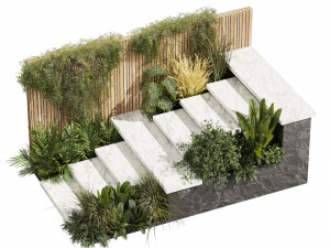 Collection plant vol 506 - Entrance - stair - garden Model 3D