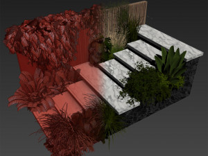 Collection plant vol 506 - Entrance - stair - garden Model 3D