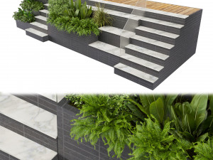Collection plant vol 507 - Entrance - garden - stair 3D Model