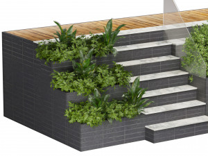 Collection plant vol 507 - Entrance - garden - stair 3D 모델