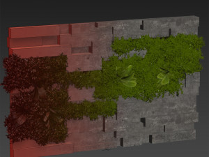 Collection plant vol 512 - fitowall - Concrete - fern - bush Model 3D