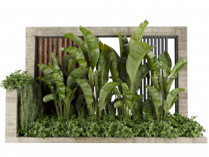 Collection plant vol 513 - garden - leaf - banana - wood Modèle 3D