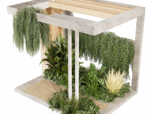 Collection plant vol 523 - Urban environment - wall yard - garden- bush - ivy 3D 模型