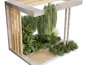 Collection plant vol 523 - Urban environment - wall yard - garden- bush - ivy Model 3D