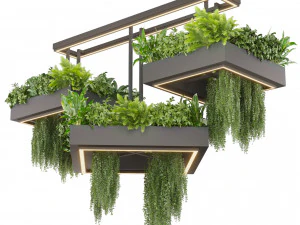 Collection plant vol 533 - chandelier - ampelous - ivy - fern 3D Model
