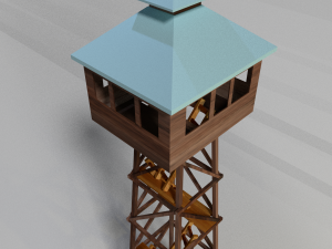 wooden watchtower 3D Model