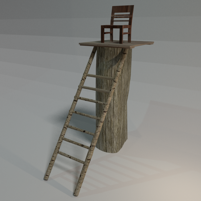 wooden watchtower 3D Model .c4d .max .obj .3ds .fbx .stl .blend 