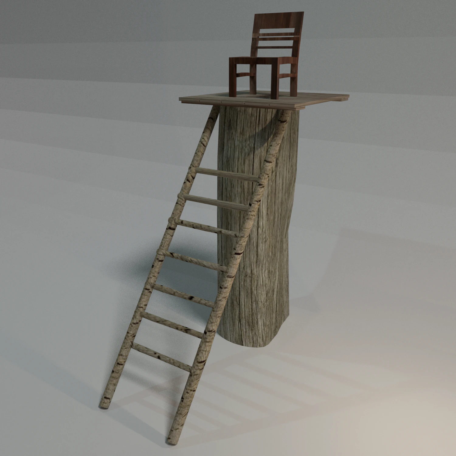 wooden watchtower 3D Model .c4d .max .obj .3ds .fbx .stl .blend