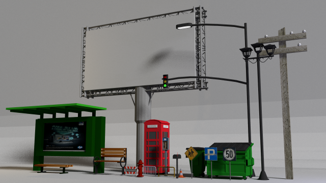 street props 3Dモデル .c4d .max .obj .3ds .fbx .stl .blend 