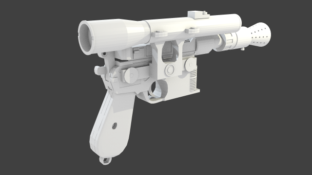 dl-44 heavy blaster pistol han solo starwars Model do druku 3D .c4d .max .obj .3ds .fbx .stl .blend
