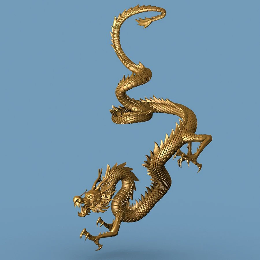 chinese dragon 01 3D Model .c4d .max .obj .3ds .fbx .stl .blend