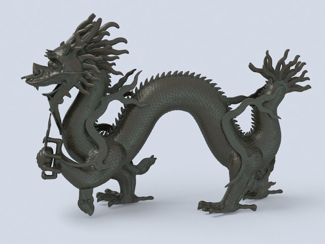 chinese dragon sculpture 1 3D Model .c4d .max .obj .3ds .fbx .stl .blend 