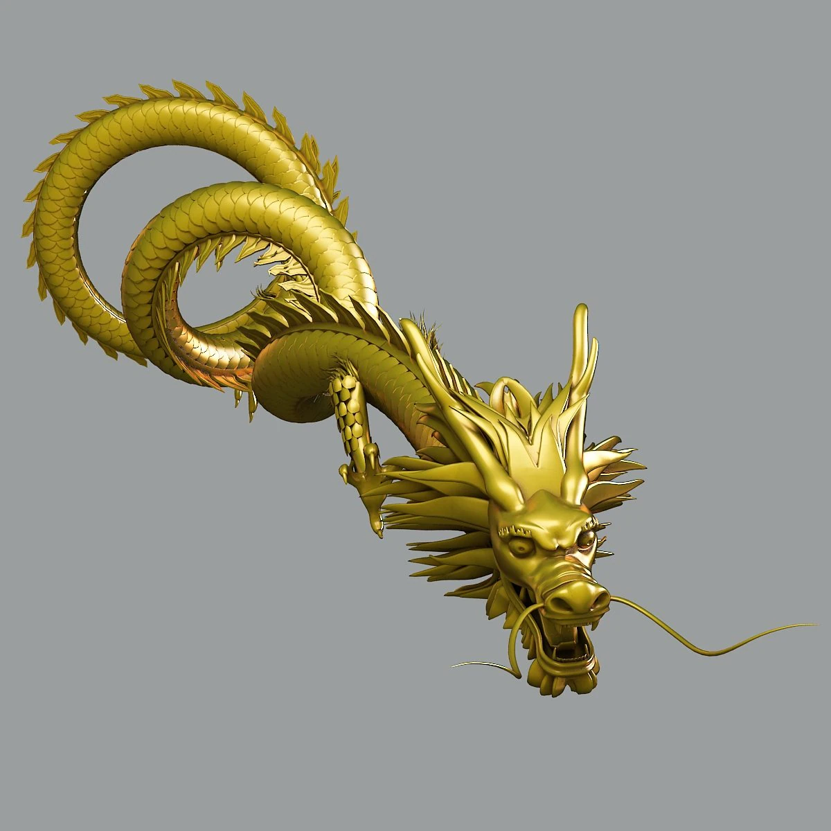 drag&oacute;n chino Modelo 3D .c4d .max .obj .3ds .fbx .stl .blend 