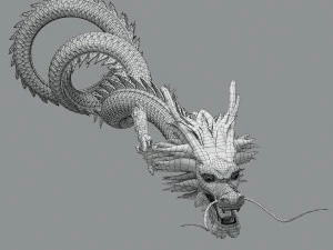 drag&oacute;n chino Modelo 3D