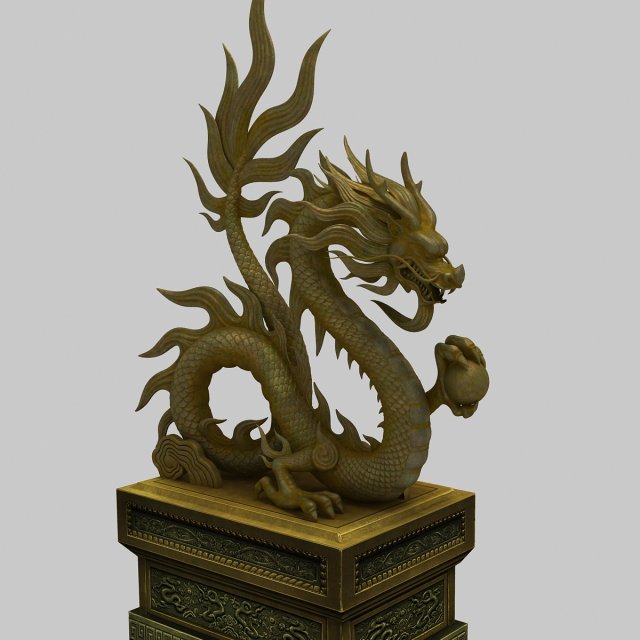 chinese dragon sculpture Modelo 3D .c4d .max .obj .3ds .fbx .stl .blend 