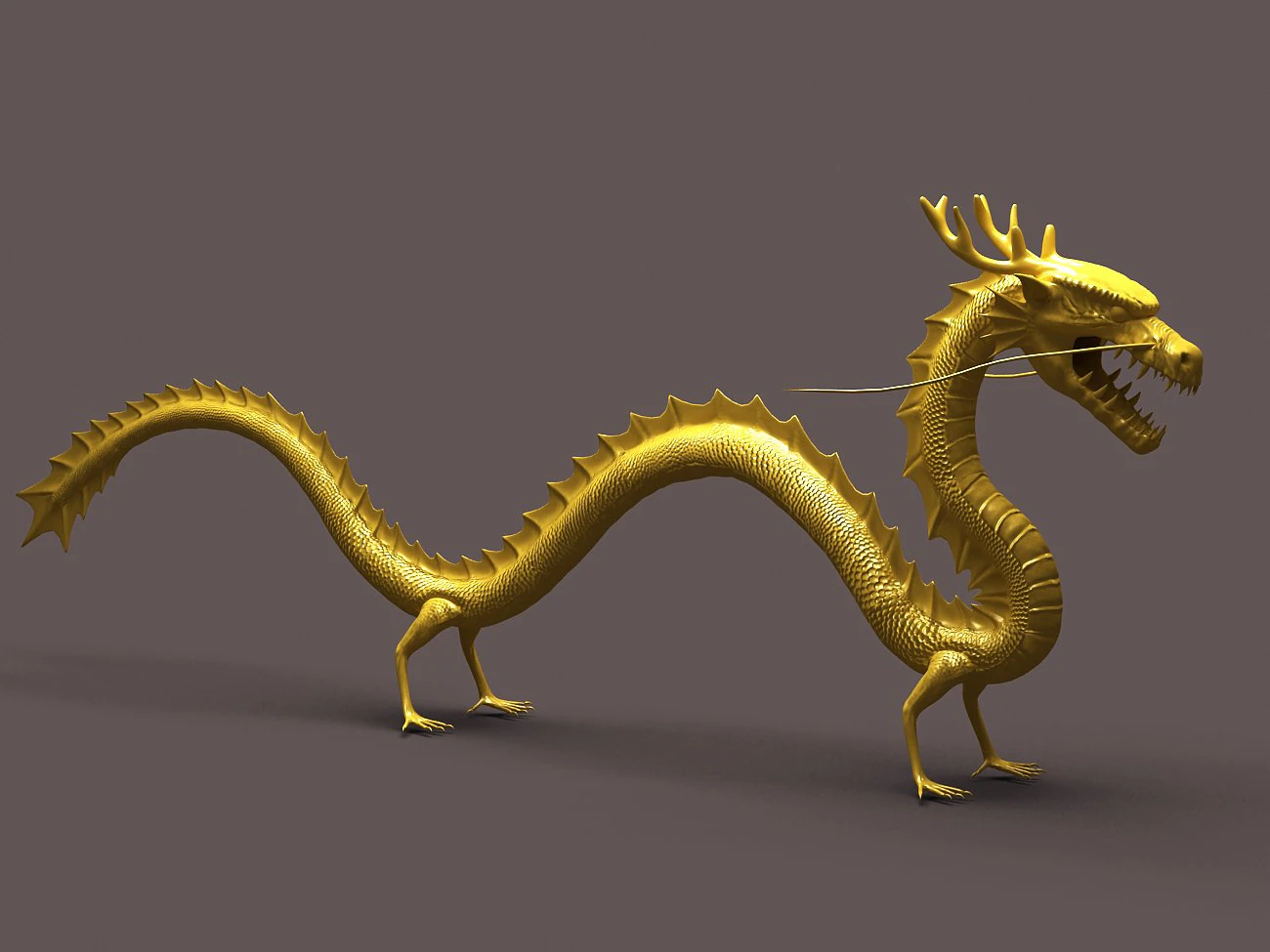 chinese dragon 02 3D Model .c4d .max .obj .3ds .fbx .stl .blend 