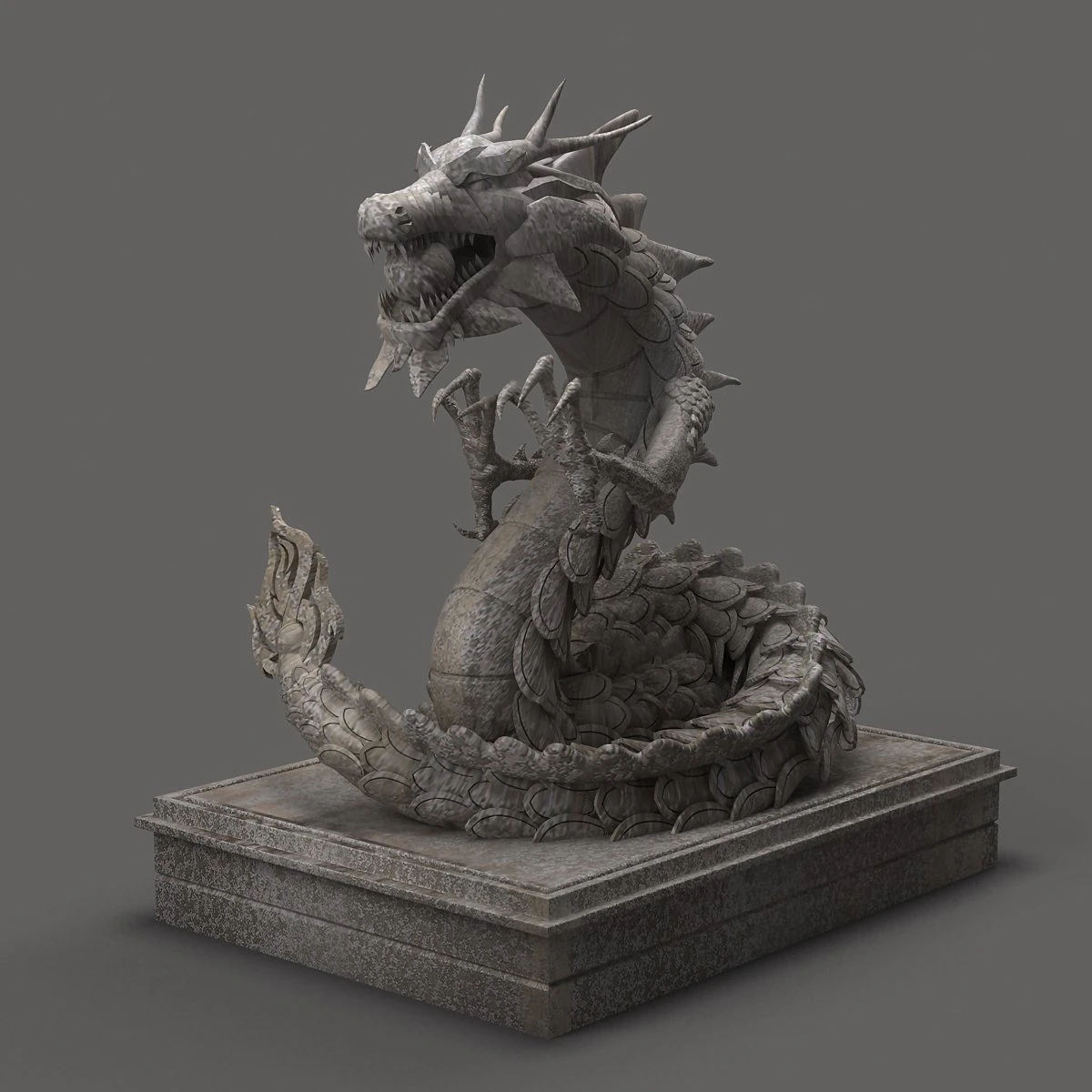 chinese dragon sculpture 3D Model .c4d .max .obj .3ds .fbx .stl .blend