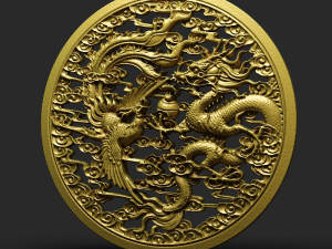 dragon and phoenix statue 3D 모델