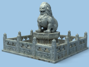 chinese lion statue Modelo 3D
