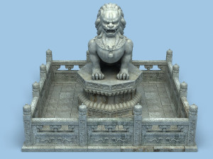 chinese lion statue 3D 모델