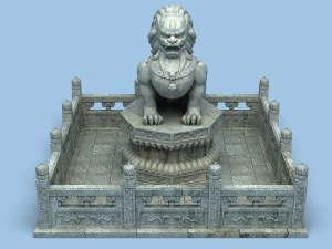 chinese lion statue 3D Model