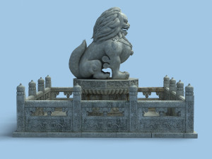 chinese lion statue 3D 모델