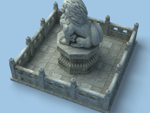 chinese lion statue 3D 모델
