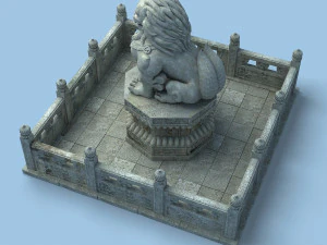 chinese lion statue 3D Model