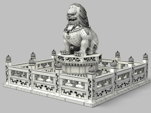 chinese lion statue 3D 모델