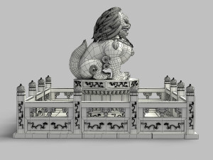 chinese lion statue 3D 모델