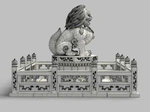 chinese lion statue 3D Model