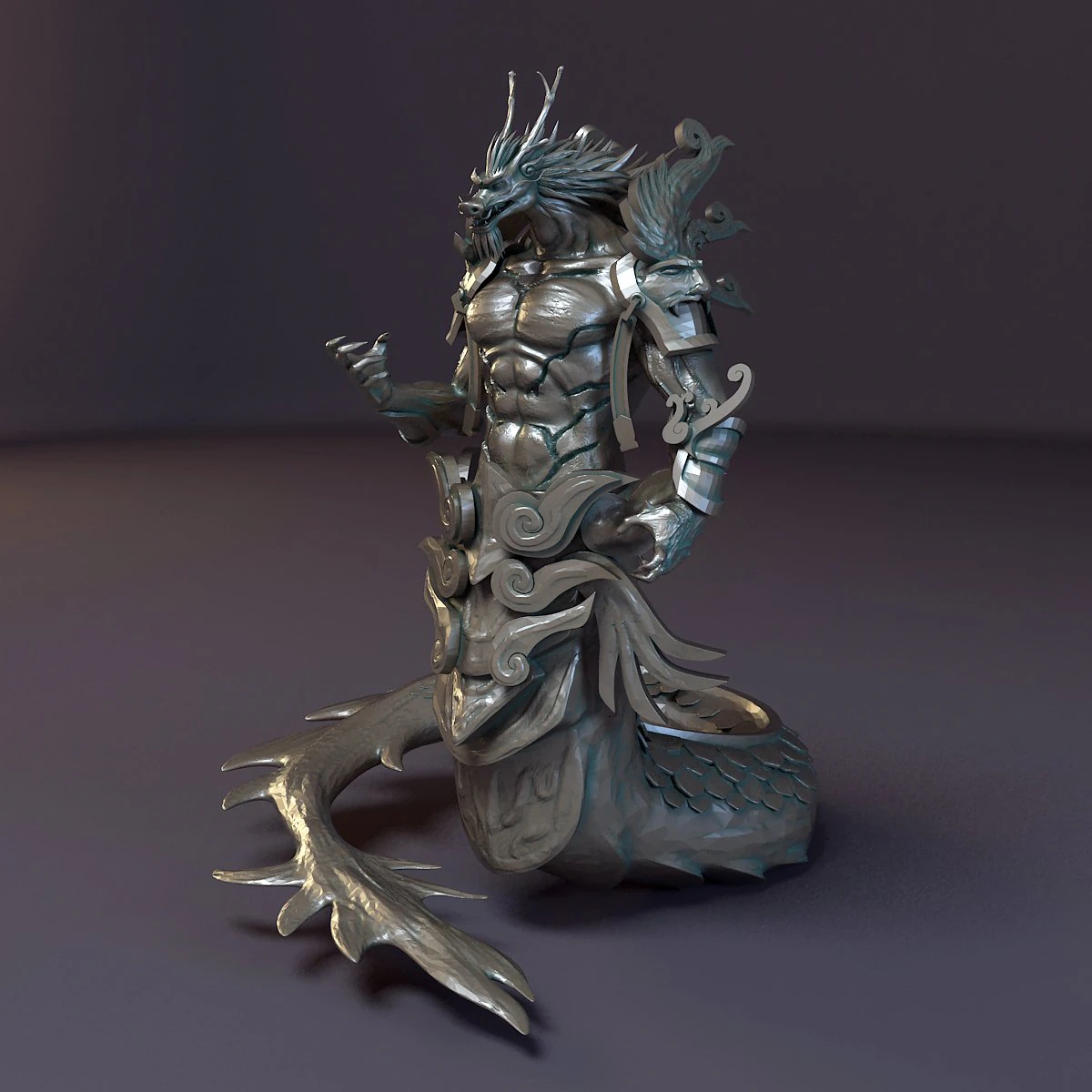 dragon god statue 3D Model .c4d .max .obj .3ds .fbx .stl .blend 
