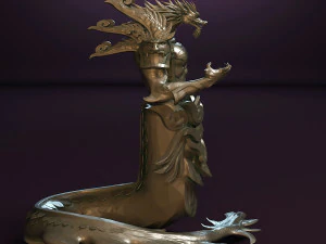 dragon god statue 3D Model