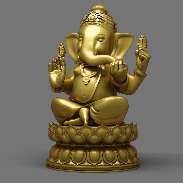 elephant god statue 3D 모델 .c4d .max .obj .3ds .fbx .stl .blend 