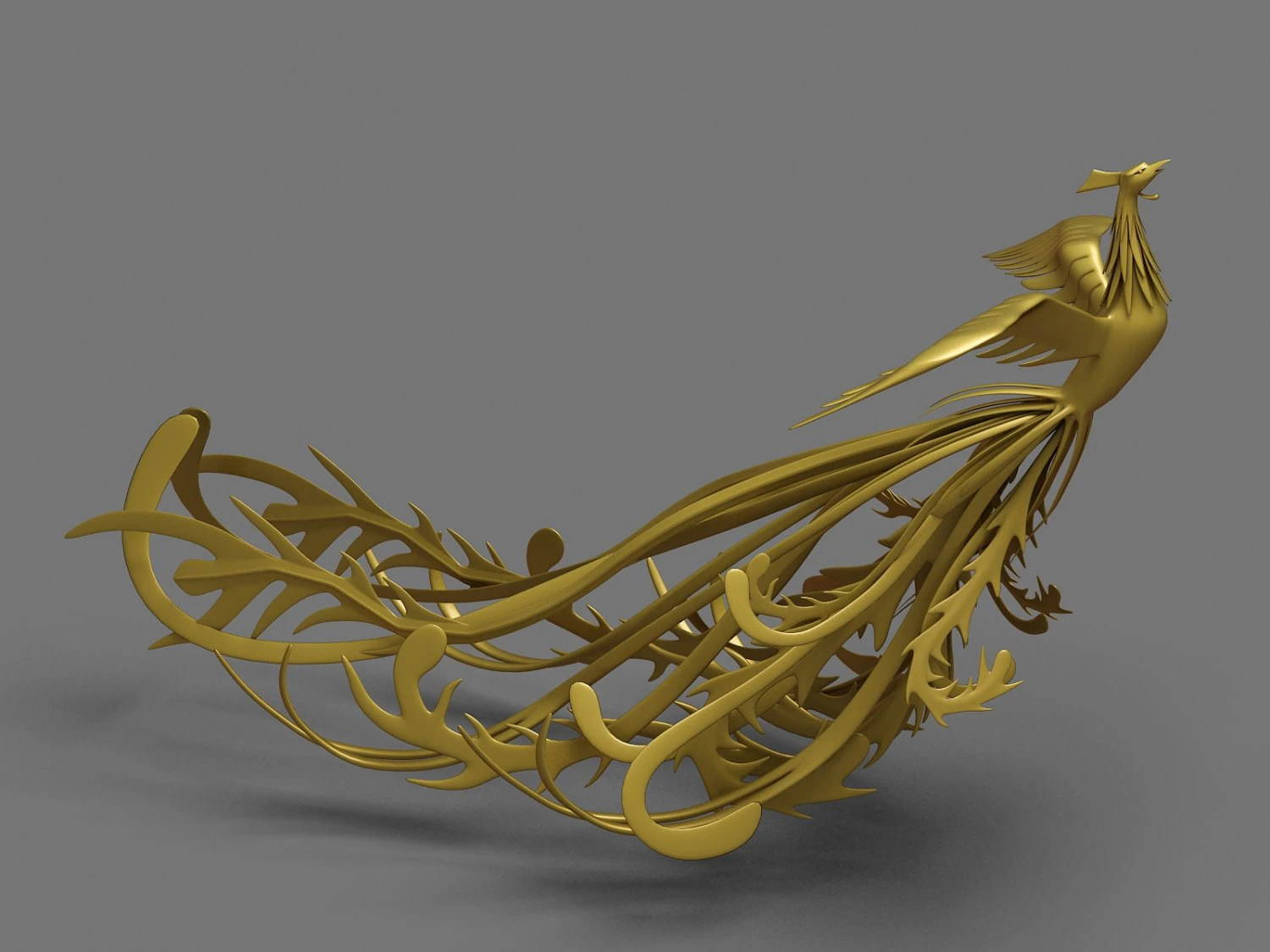 golden phoenix 3D Model .c4d .max .obj .3ds .fbx .stl .blend 