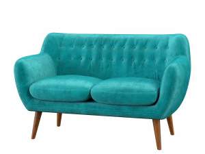 blue velvet sofa 3D Model