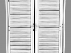 french shutter door Model 3D