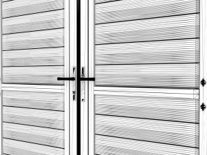 french shutter door Model 3D