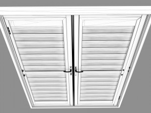 french shutter door Model 3D