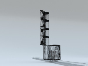 bottom roller hinge and track 3D Model