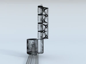 bottom roller hinge and track 3D Model